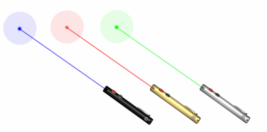 AureoLaser - 3 cores de ponteiras laser inclusas